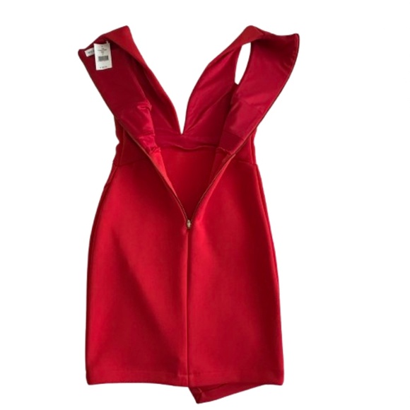 Bec & Bridge NWT Women'4 Red Sleeveless Mini Bodycon V Neck Classic Fitted Dress - Picture 4 of 15